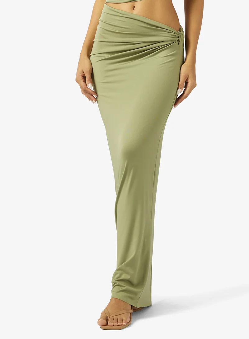 Ginger  Draped Fitted Top & Skirt Coord Set for Women | Best Price UAE